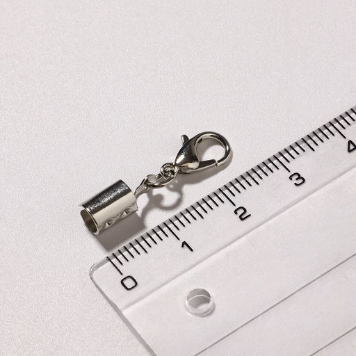 Замок карабин 5 шт. 12?7 мм, с удлинителем и обжимными круглыми концевиками 10?5 мм