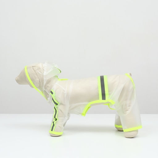 Дождевик-комбинезон для собак, р-р XS (ДС 20, ОГ 32 см, вес 1-3 кг), прозрачный-жёлтый - Simaland фото 5