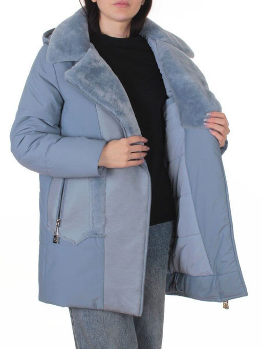 8088 GRAY/LT. BLUE Куртка зимняя женская (верблюжья шерсть, 120 гр. холлофайбер)