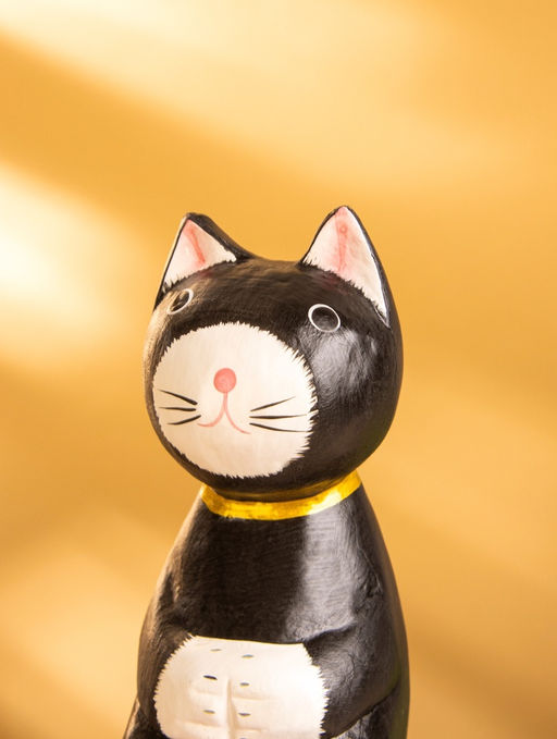 Сувенир «Кот сидячий», 5×6×15 см, дерево, чёрный