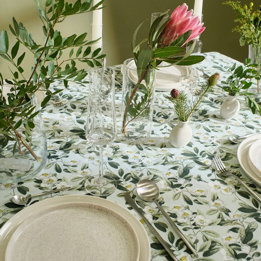 Скатерть Доляна Apple flowers, 146?180 см, 100% хлопок, рогожка 164 г/м?