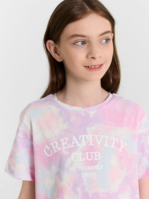Футболка для девочек розовая с надписью creativity club - Mark formelle фото 4