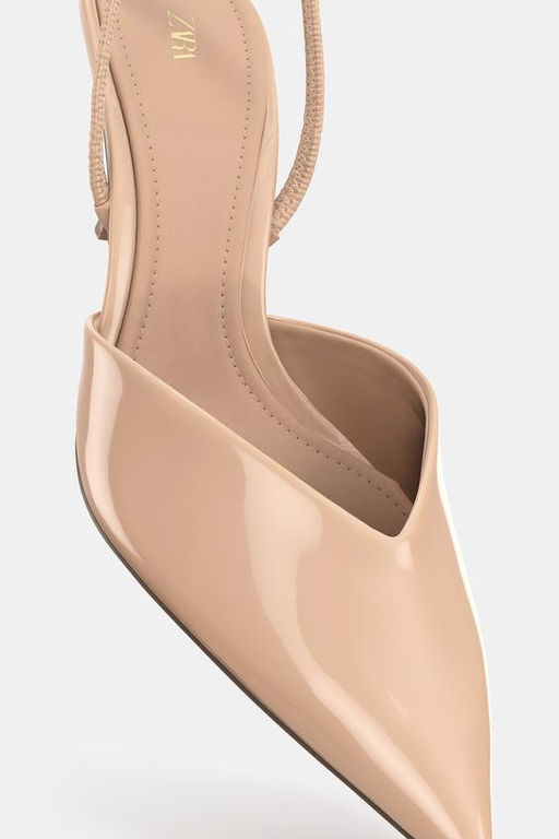 PATENT-EFFECT SLINGBACK HEELS - Zara фото 6