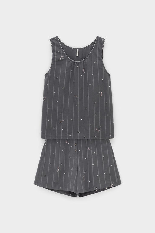 Е 20180/серый,полоски и сердечки пижама жен - Very neat фото 2