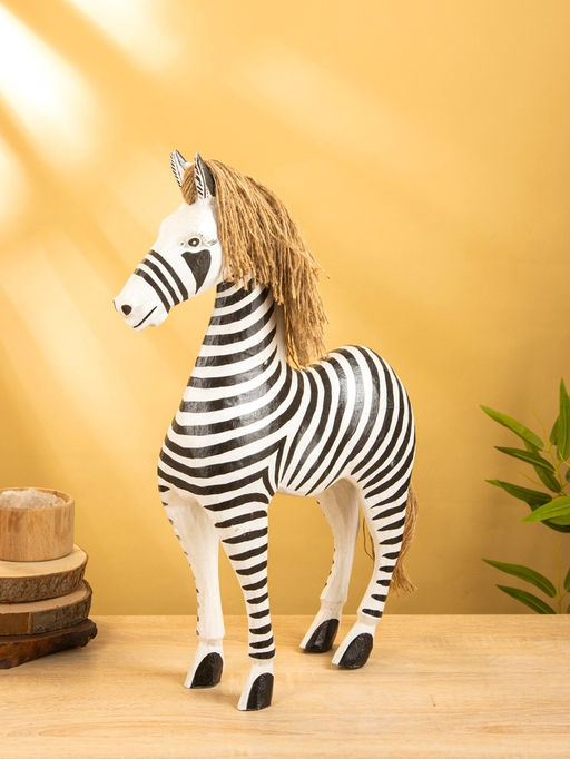 Сувенир «Зебра», 33×11×53 см, дерево, чёрно-белый