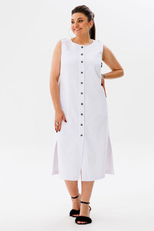 Платье ANELLI 1478 чистый белый  фото 4