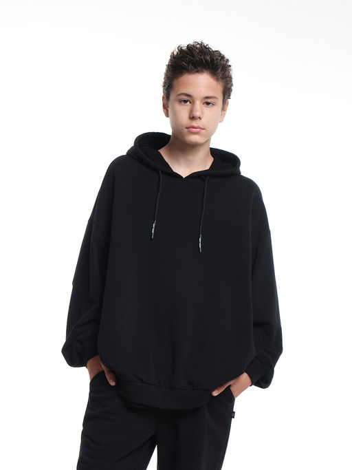 Худи спортивное с капюшоном 22-7546 черный - Mini maxi фото 2