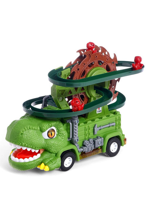 Машинка Дино Гонки, автотрек, 3 дино-машинки, световые и звуковые эффекты, работает от батареек - АвтоГрад фото 2