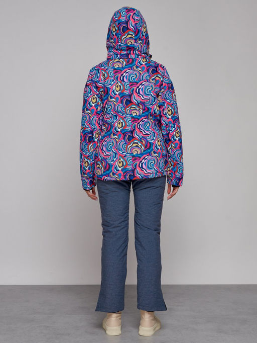 Горнолыжная куртка женская зимняя синего цвета 2302-2S - Mtforce фото 12