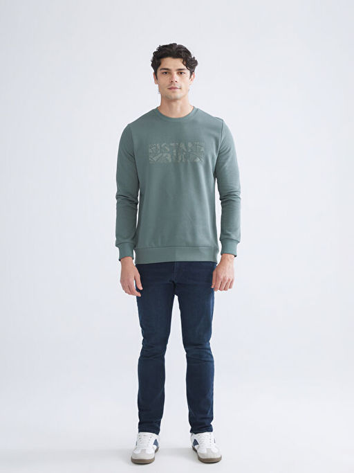 Bisiklet Yaka Uzun Kollu Sweatshirt