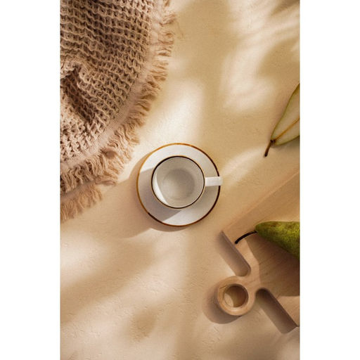 Чайная пара фарфоровая SL Home «Волна в камне», 2 предмета: чашка 200 мл, блюдце d=12,5 см, цвет белый