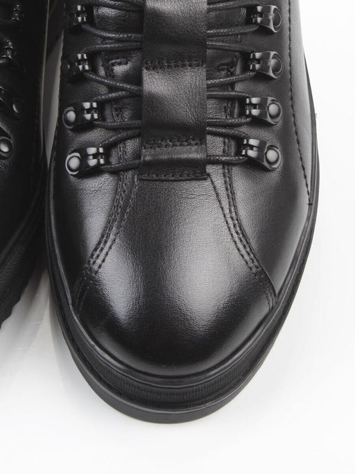 05-1829M-8-959 BLACK Ботинки зимние мужские (натуральная кожа, натуральный мех)