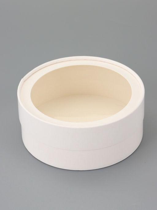 Набор подарочных коробок 3 в 1 круглые с окном, завальцованные, белые, 20×18×15 см