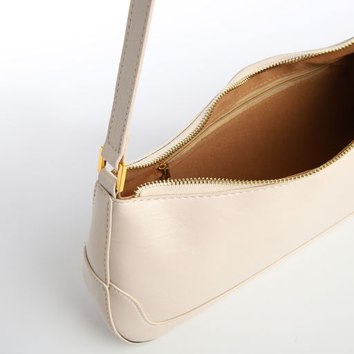 Сумка женская багет на молнии, цвет белый - Simaland фото 7