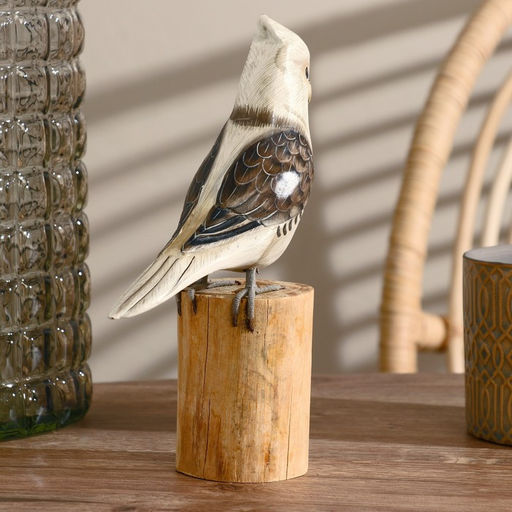 Сувенир дерево "Попугай" белый 22 см