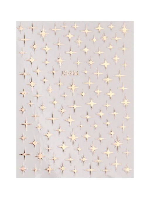 Цена за 2 шт. Наклейки для ногтей Звезда, объёмные, фольгированные, цвет золотистый - Qf фото 2