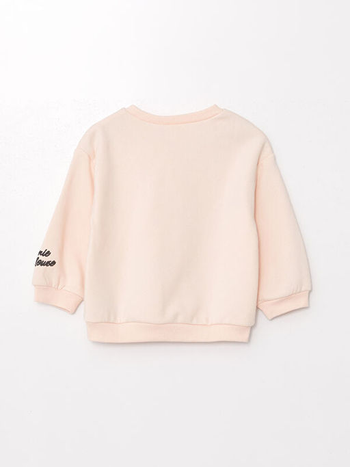 Bisiklet Yaka Uzun Kollu Minnie Mouse Bask?l? K?z Bebek Sweatshirt - Waikiki фото 2