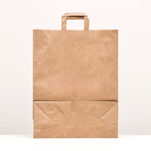 Цена за 20 шт. Пакет крафт без печати, плоская ручка 35 х 15 х 45 см - Simaland фото 3