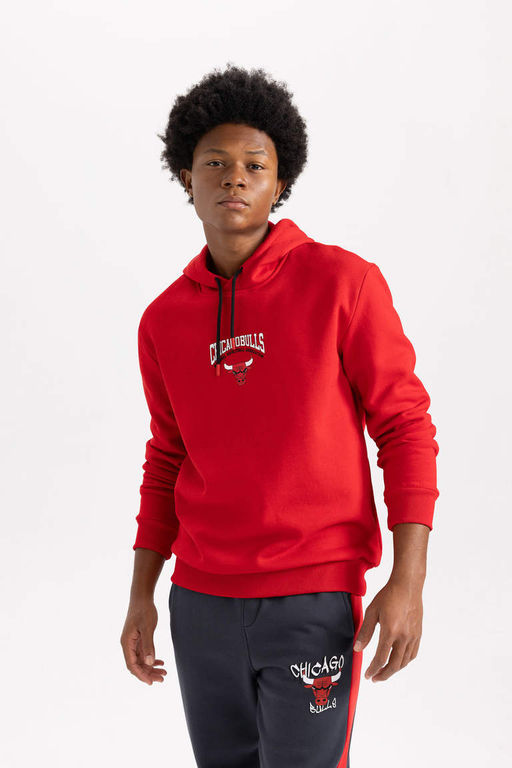DeFactoFit Толстовка стандартного кроя с капюшоном NBA Chicago Bulls  фото 3