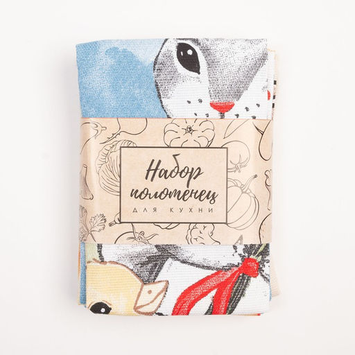 Набор кухонных полотенец Доляна «Светлой Пасхи» 35×60 см - 4 шт., 100% хлопок