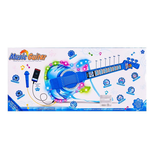 Игрушка музыкальная гитара Играй и пой, с микрофоном, звуковые эффекты, синяя - Simaland фото 9