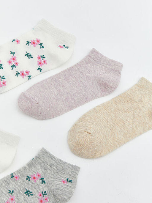 ?i?ekli Kad?n Patik ?orap 5li