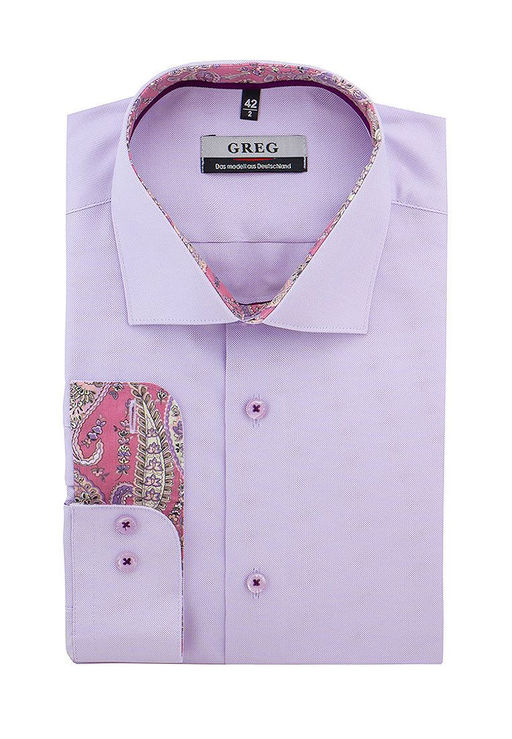 Сорочка мужская длинный рукав GREG 720/139/7331/ZN/1p  фото 2