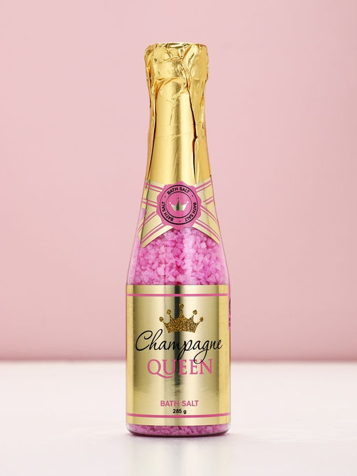 Подарочный набор Prosecco Queen, гель для душа и соль для ванны во флаконах шампанское, Чистое Счастье