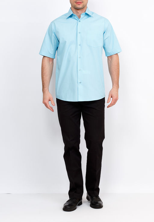 Сорочка мужская короткий рукав GREG Gb210/309/BL SKY  фото 4