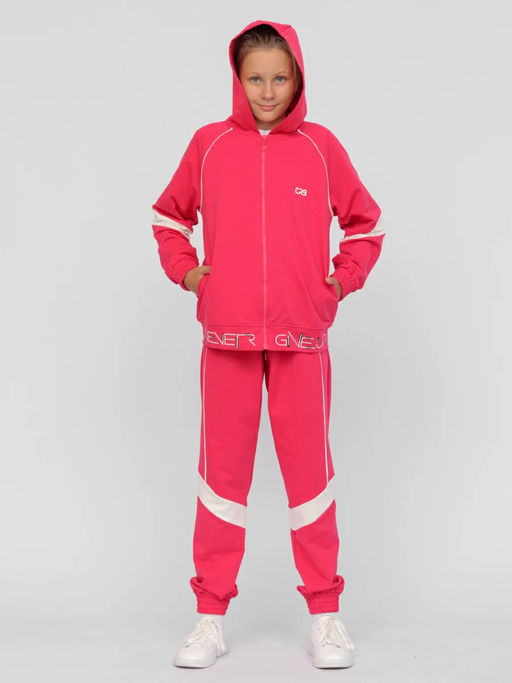 CRB wear/!CWJG 90116-25 Костюм для девочки (толстовка, брюки),малиновый/Ex.Cherubino  фото 2