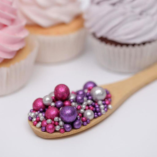 Посыпка кондитерская с глиттером Блеск: серебряный, фиолетовый, фуксия, 50 г - Simaland фото 2