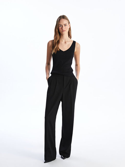 Kad?n V Yaka D?z Triko Atlet