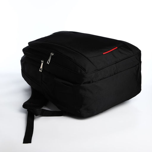 Рюкзак молодёжный, мягкий, 2 отдела на молнии, 4 кармана, 37×17×54 см, чёрный