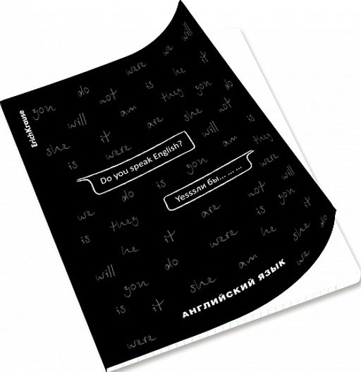 Цена за 5 шт. Тетрадь общая ученическая с пластиковой обложкой на скобе ErichKrause Зри в корень, Английский язык, 48 листов, клетка