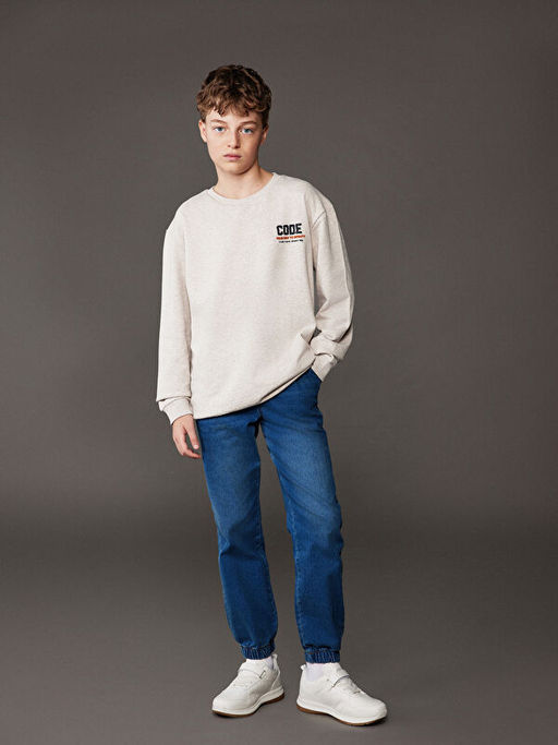 Slim Fit Erkek ?ocuk Jogger Jean Pantolon