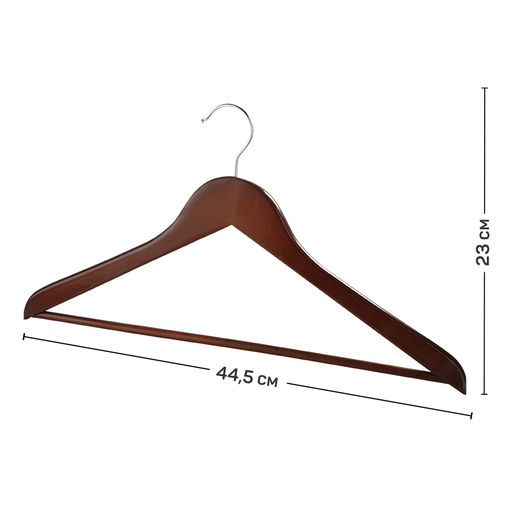 VAL BR16601S6 Набор вешалок дерев, 6 шт., прямых, с переклад., 44.5*23*1.2 см, кор.цвет, шт