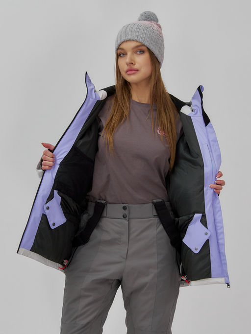 Горнолыжная куртка женская зимняя фиолетового цвета 7077F - Chunmai фото 6