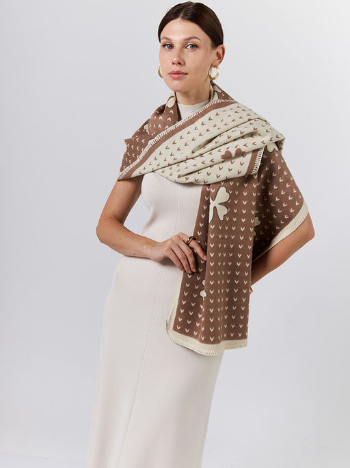 в СОСТАВЕ ШЕРСТЬ и КАШЕМИР Большой, мягкий, теплый однотонный двусторонний палантин. - Tantino фото 3