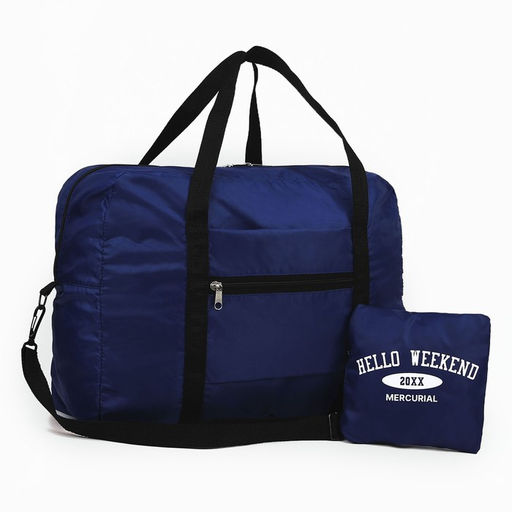 Сумка дорожная на молнии, складная в косметичку, цвет синий - Nazamok фото 3