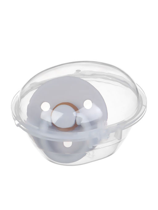 Соска-пустышка, от 0 мес., латекс, классическая, в контейнере, серый, M&B