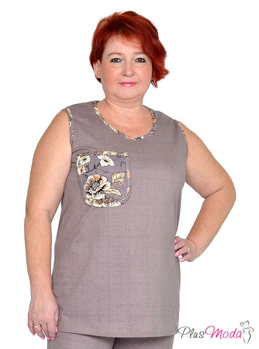 Майка Модель №1509 размеры 44-84 - Plusmoda фото 3