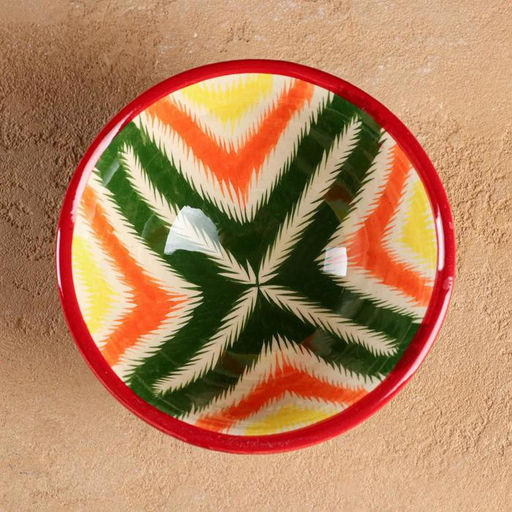 Пиала Риштанская Керамика Атлас, 11,5 см, большая, разноцветный - Шафран фото 4