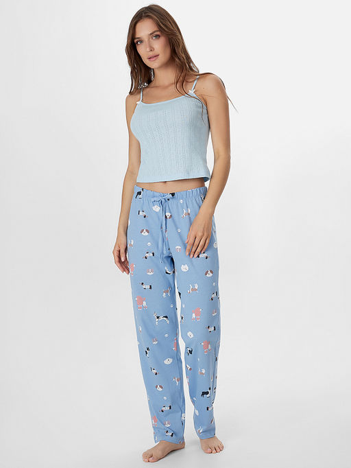 Брюки женские голубые с принтом - Mark formelle фото 3