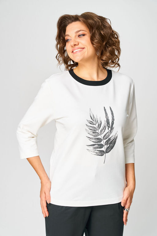 Джемпер Rumoda 2272 молочный_черный  фото 5