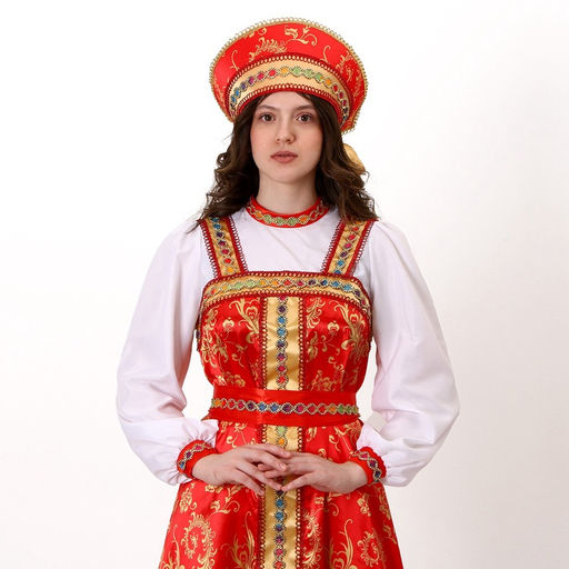 Карнавальный костюм Самоцветы: платье, кокошник, косынка в руку, р-р 46-48 - Страна карнавалия фото 4