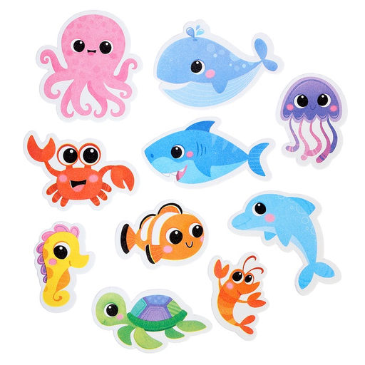 Игровой набор для ванной Крошка Я «Морской мир», набор 11 игрушек, сетка для хранения