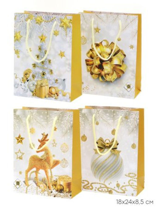 Цена за 12 шт. Пакет подарочный 18х24х8,5 / 362-33-S /уп 12/720/Новый год