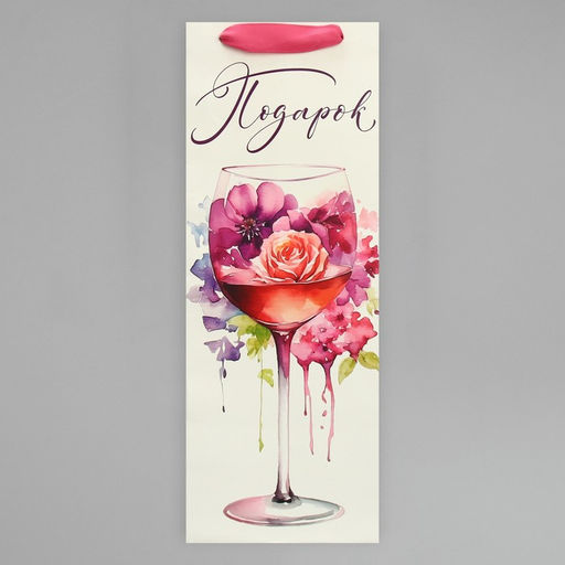 Пакет под бутылку Бокал, 36 х 13 х 10 см - Дарите счастье фото 7