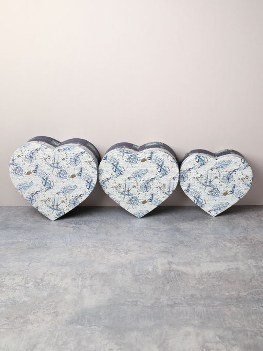 Коробка подарочная 3 штуки Сердце / 1158 /уп 24/16*18.3*7/18*20.3*8/20*22.3*9cm - ГалеонТрейд фото 3