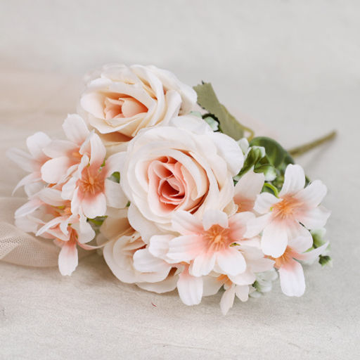 Цветок искусственный Букет роз 30 см / 149NA-42 /уп 200/600/ - ГалеонТрейд фото 2